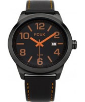 Buy French Connection Mens All Black Leather Watch online