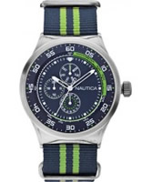 Buy Nautica Mens Blue and Green NST 17 Multifunction Watch online